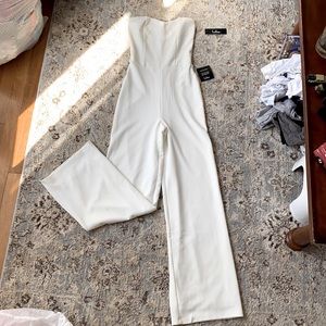 Lulus White strapless jumpsuit
